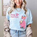 Pink Panther Bubble Tea Graphic T-Shirt – Cute Boba Cartoon Unisex Cotton Tee - 2