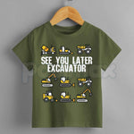 See You Later Excavator Graphic T-Shirt – Funny Construction Kids Cotton Tee - 2