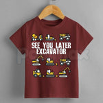 See You Later Excavator Graphic T-Shirt – Funny Construction Kids Cotton Tee - 3