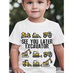See You Later Excavator Graphic T-Shirt – Funny Construction Kids Cotton Tee - 4
