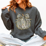 Camo Pumpkin Autumn Hunting Season Vintage Camouflage Print Graphic Cozy Sweatshirt - 2