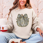 Camo Pumpkin Autumn Hunting Season Vintage Camouflage Print Graphic Cozy Sweatshirt - 1