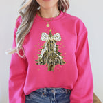 Christmas Camo Tree With Ribbon Bows Santa Ornament Pattern Holiday Season Decor Graphic Sweatshirt - 2