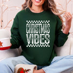 Christmas Vibes Retro Vintage Festive Cozy Holiday Spirit Graphic Premium Sweatshirt - 2