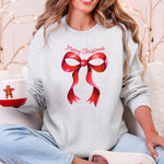 Christmas Geese Retro Coquette Bow Ribbon Winter Holiday Design Collection Sweatshirt - 1