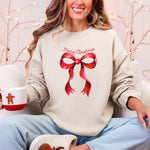Christmas Geese Retro Coquette Bow Ribbon Winter Holiday Design Collection Sweatshirt - 3