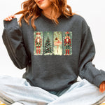 Christmas Nutcracker Ballet Vintage Snow Scene With Retro Typography Art Limited Edition Sweatshirt - 3