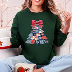 Christmas Geese Retro Santa Sewing Faux Quilt Cozy Festive Graphic Holiday Sweatshirt - 4