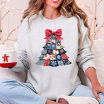 Christmas Geese Retro Santa Sewing Faux Quilt Cozy Festive Graphic Holiday Sweatshirt - 3