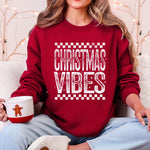 Christmas Vibes Retro Vintage Festive Cozy Holiday Spirit Graphic Premium Sweatshirt - 1