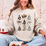 Cowboy Christmas Santa Western Trees Boots Hat Country Living Holiday Sweatshirt - 1