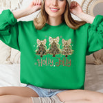 Holly Jolly Camo Christmas Tree Santa Ribbons Bows Cozy Christmas Cheer Sweatshirt - 4