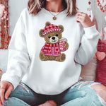 Love Coffee Teddy Valentine Sweatshirt – Furry Look 3D Print Sweater - 2