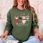 Meowy Christmas Santa Cats Paws Cozy Feline Cheer For Pet Lovers Everywhere Sweatshirt - 1