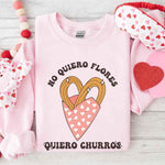 No Quiero Flores Valentine Sweatshirt - Cute Churros Valentine Day's Sweater - 1