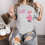 Pink Panther Bubble Tea Graphic T-Shirt – Cute Boba Cartoon Unisex Cotton Tee - 1