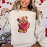 Plush Teddy Valentine Sweatshirt – Furry Look 3D Print Sweater - 2