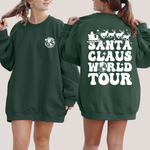 Santa Claus World Tour Front And Back Retro Christmas Reading Graphic Sweatshirt - 3