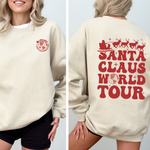 Santa Claus World Tour Front And Back Retro Christmas Reading Graphic Sweatshirt - 4