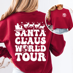 Santa Claus World Tour Front And Back Retro Christmas Reading Graphic Sweatshirt - 2