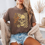 Skull & Flowers Firefly Comfort Colors T-Shirt | Halloween Graphic Tee - 1