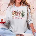 Tis The Season, Santa, Christmas Tree Graphic Sweatshirt - 3