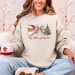 Tis The Season, Santa, Christmas Tree Graphic Sweatshirt - 1