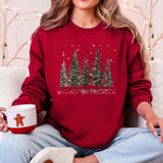 Winter Wonderland Christmas Trees Snow Scene With Pine Forest And Cozy Holiday Charm Sweatshirt - 4
