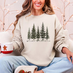 Winter Wonderland Christmas Trees Snow Scene With Pine Forest And Cozy Holiday Charm Sweatshirt - 1