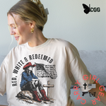 RED, WHITE & REDEEMED TEE - 1